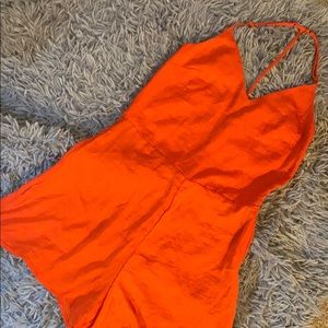 Silk orange romper